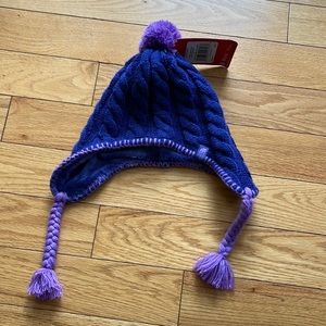 Purple kids north face hat size M